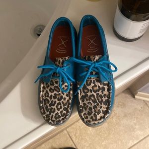 Twisted X Blue and Leopard Print Mules